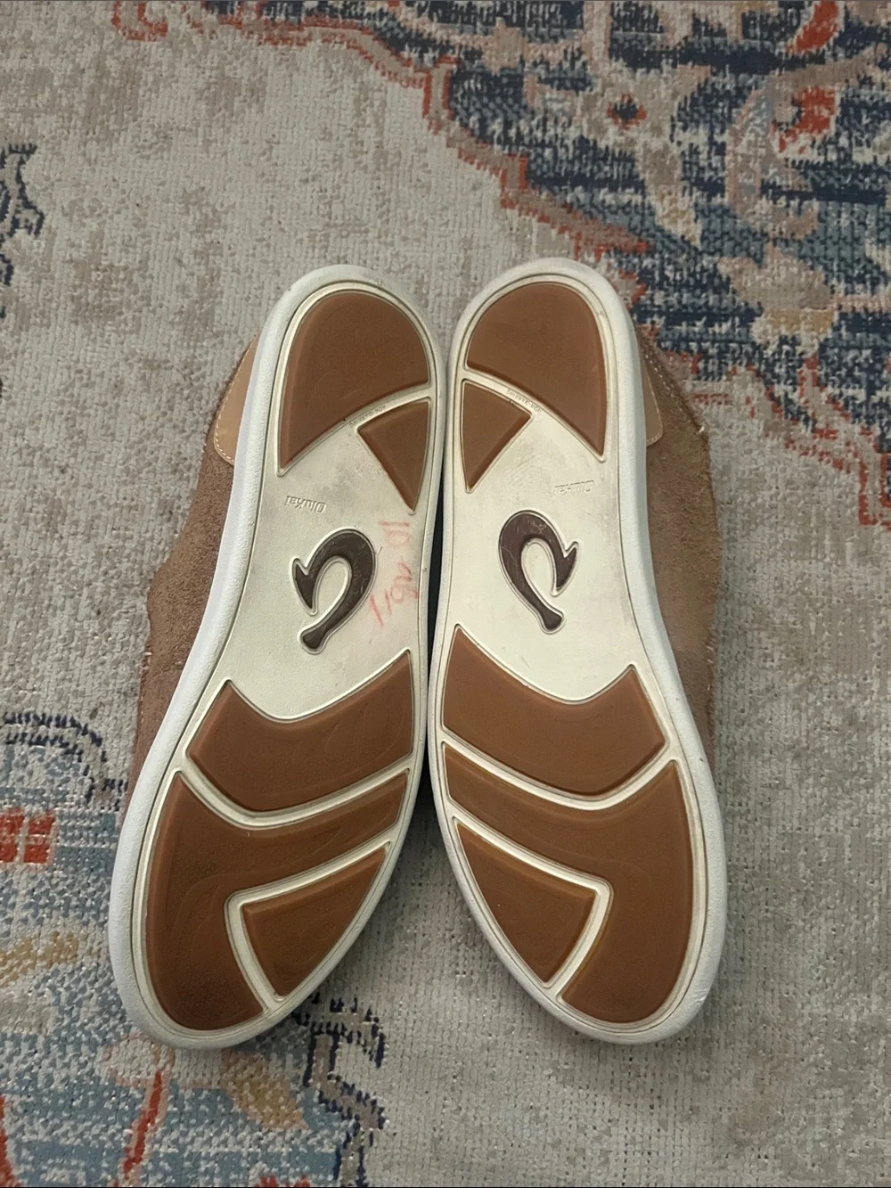 OluKai Nalukai Kala Men's 10.5 Tan Suede Leather Slip On Loafers Drop-In Heel